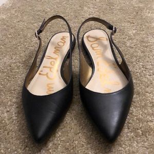 Sam Elderman Black Slingback Flats